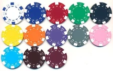 100 CLAY DICE POKER CHIPS Custom SET 11.5 gram 13 Colors Your Choice