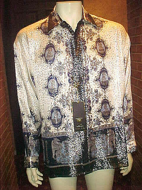 Chemise Homme CREME DE SILK Métallique - Taille M, 80% Soie 20% Métallique, Neuf Avec étiquettes