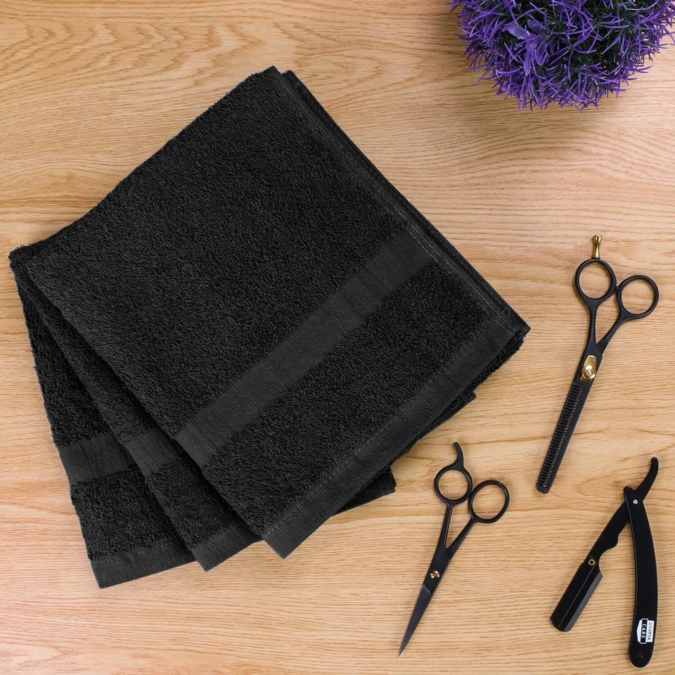 Salon Towels 100% Cotton Towel Pack Of 24 Black Spa Towel in 16x27 inches. - Image 4 of 4