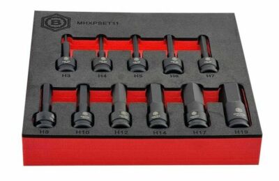 Britool Hallmark MHXPSET11 11 Pce 3/8 Drive Impact Hex Allen Set 3-19mm