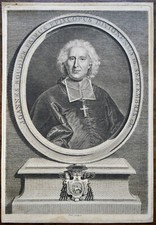 J.J. BOUHIER DE LANTENAY 1666-1744 BISHOP OF DIJON ENGRAVING 18TH CENTURY PORTRAIT