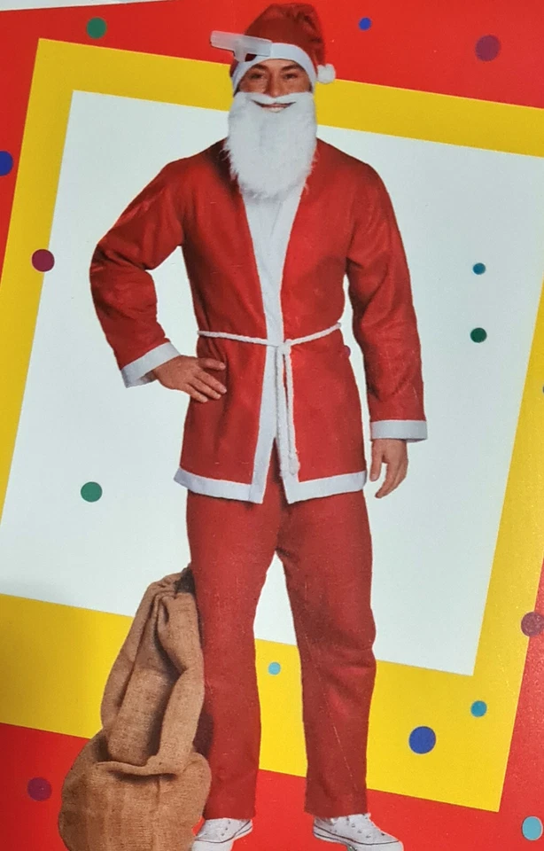 WEIHNACHTSMANN KOSTÜM ANZUG NIKOLAUS MÜTZE BART Weihnachten Gürtel - Bild 1 von 1