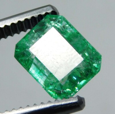 Natural Certified 3.40 Ct Emerald Cut Colombian Green Emerald Loose Gemstone~