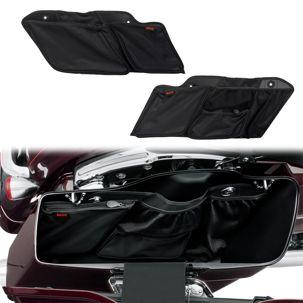 2xMotorcycle SaddleBag Wall Organizer Pocket For Harley Street Electra