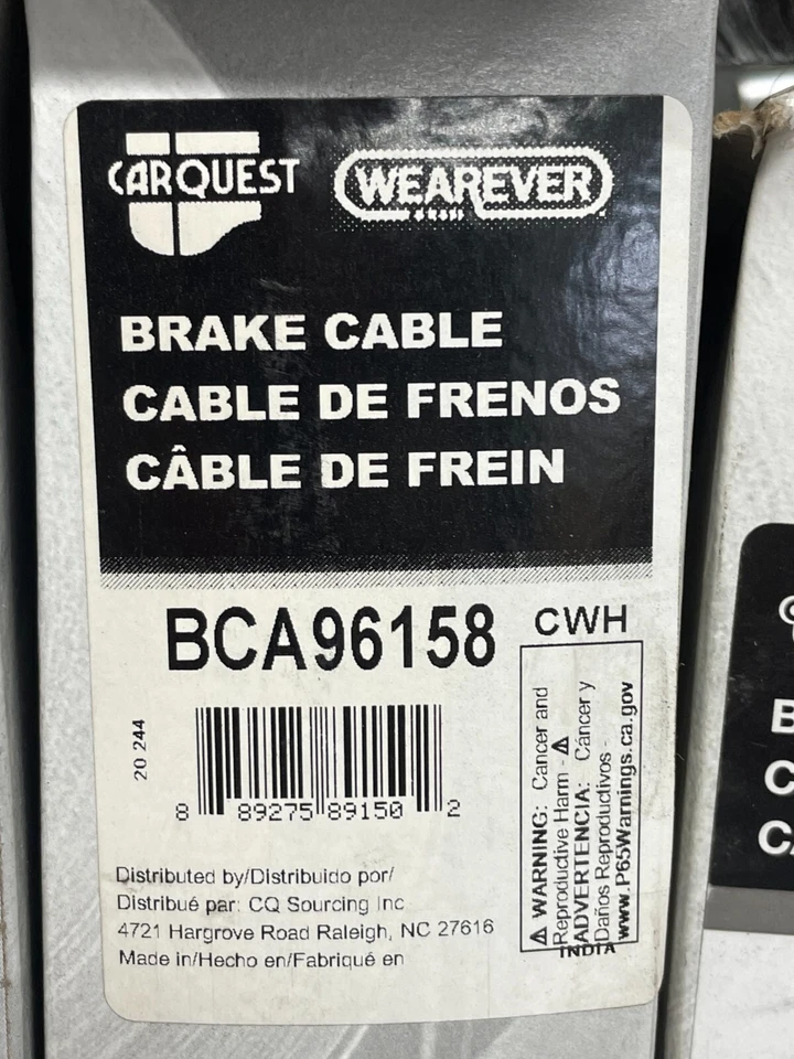 Cable de freno de estacionamiento BCA96158 Carquest para Jeep Wrangler 03-06; trasero izquierdo Foto 2 de 3