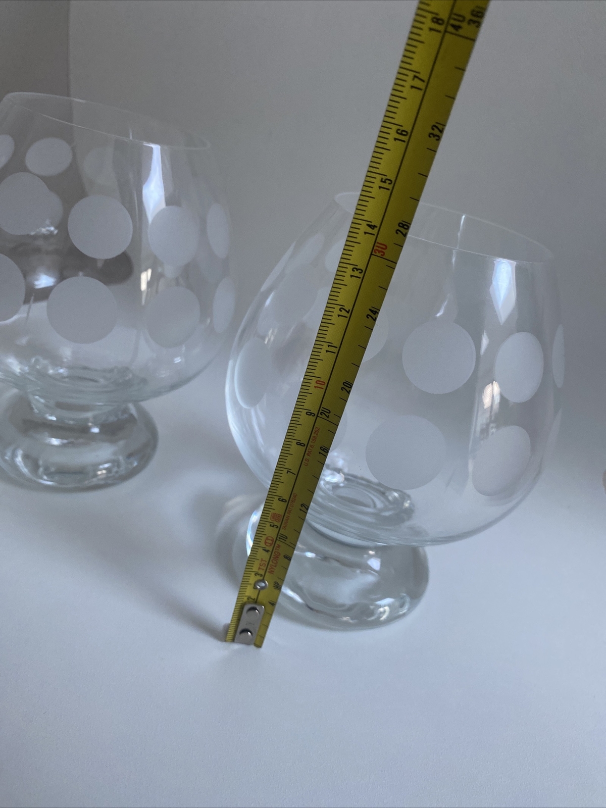 RARE A Pair Of 1960s Vintage Polka Dot Baloons Wine Glasses Hoog gewaardeerde aanbiedingen