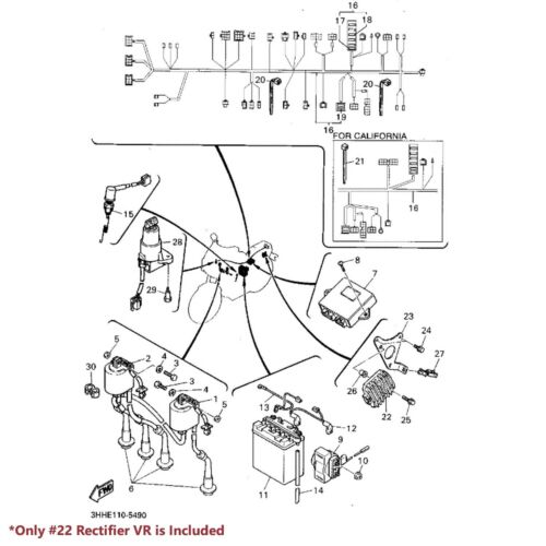 FOR YAMAHA R1 R6 R6S YZF 1998 1999 2000 2001 OE VOLTAGE RECTIFIER REGULATOR - Picture 2 of 10