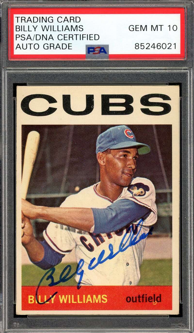 Billy Williams Gem Mint 10 PSA DNA Signed 1964 Topps Autograph