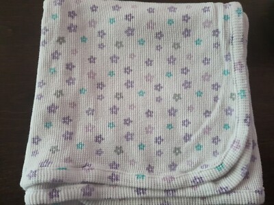 Koala Baby Purple flowers daisies Lovey Receiving Blanket Waffle Weave Girl HTF