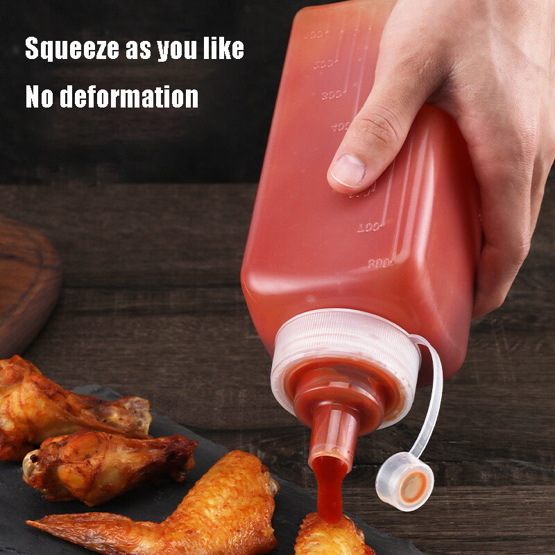 800/1000ml Large Condiment Squeeze Bottle Sauce Squirt Bottle Food