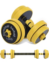 GYM Adjustable Dumbbell Set Barbell Plates Home Workout 18.5KG/ 44 Pounds