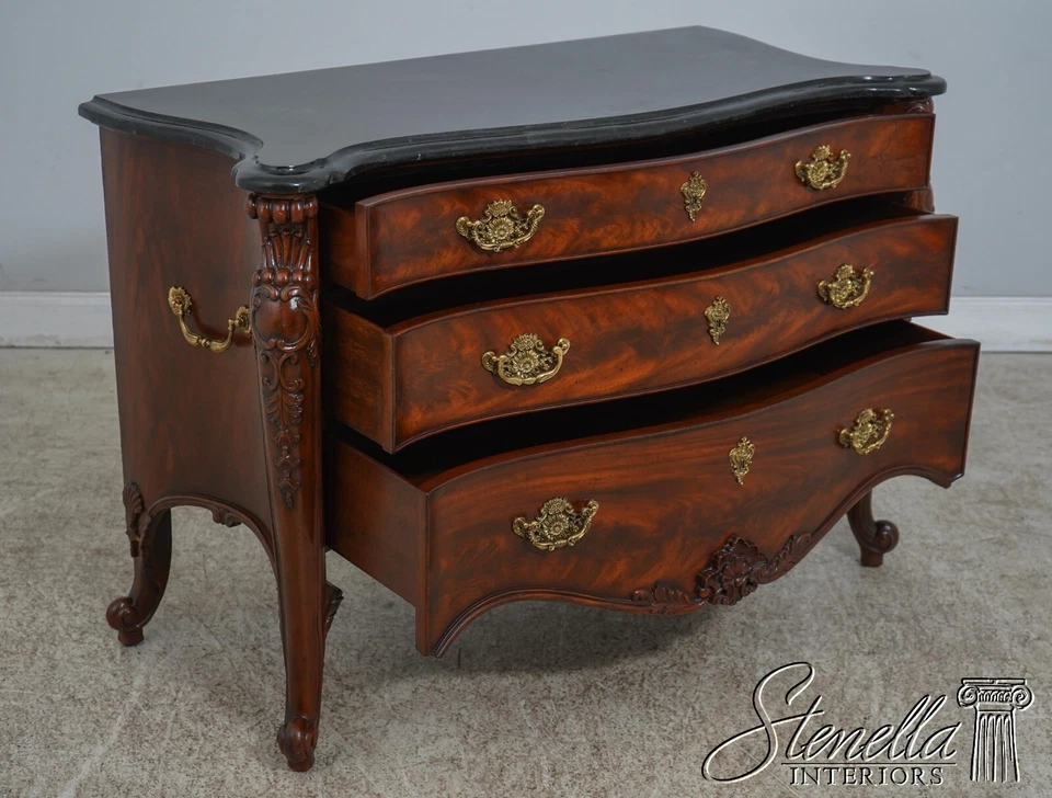 L61034EC: MAITLAND SMITH 5030-054 Mármol Superior Caoba Cofre Foto 3 de 4