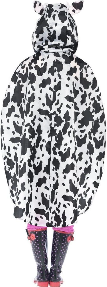 Poncho Vaca Smiffys Festival Novedad Adulto Unisex Vaca Fiesta con Bolso con Cordón Foto 3 de 3