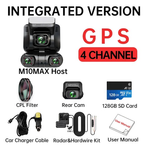2K 1440P Dash Cam for Car DVR 4CH 360 Camera Parking Monitor & GPS Night Vision - Picture 9 of 26