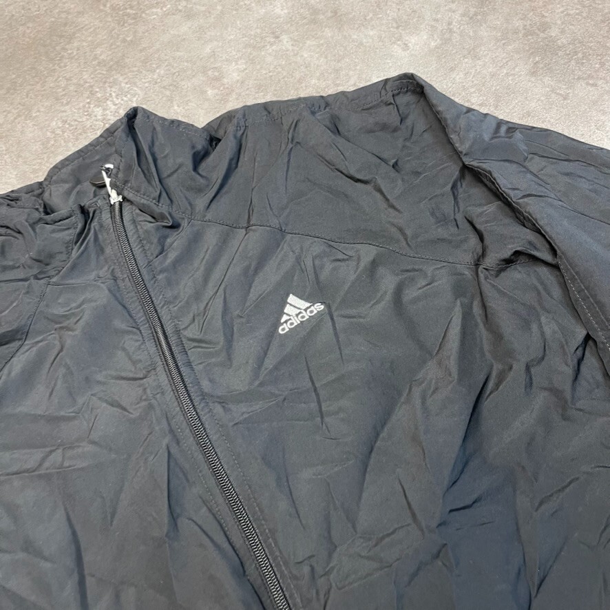 Adidas Track Jacket Womens Y2K Full-Zip Windbreaker, Black, Large image 4