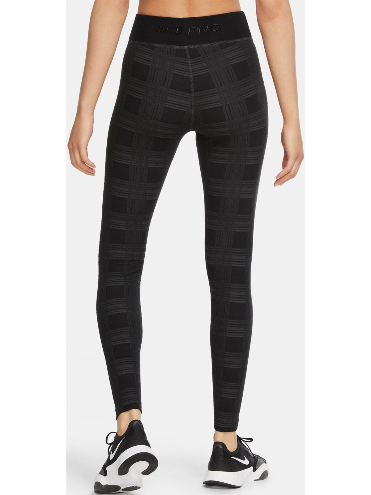 Nike Women's Pro Dri-FIT HyperWarm Plaid Training Leggings Medium image 2