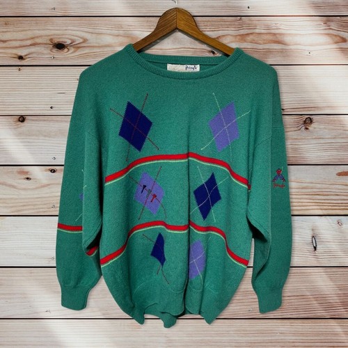 Vintage Pringle Sweater Size XL Green 