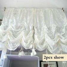 Lace Curtain Panel Voile Embroidery Pelmet Window Divider Country French