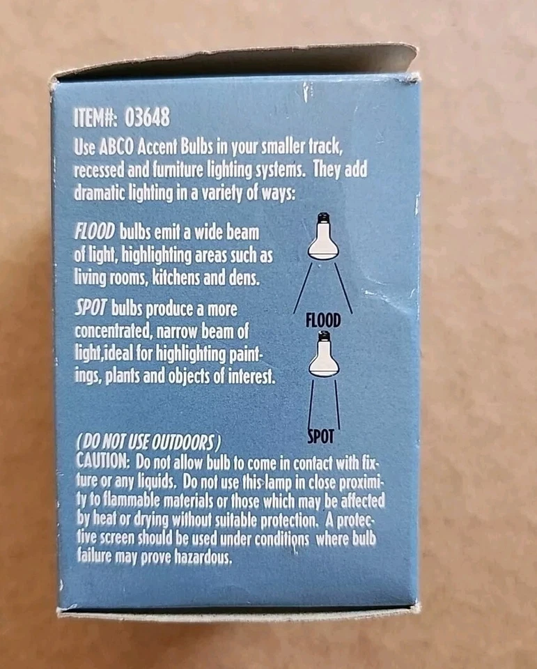 Abco 25 Watt R-14 Accent FLOOD Light #03648 Intermediate Base 25R14N/FL - Image 4 of 4