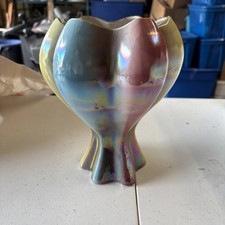 Gorgeous Art Deco Vintage Sicas Sesto Fior Art Pottery Glass Vase Multi Color