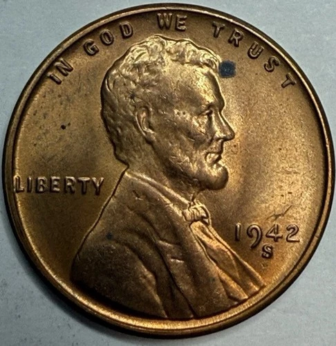 1942 S Uncirculated Lincoln Wheat Cent Exact Coin Imaged #LWC1463