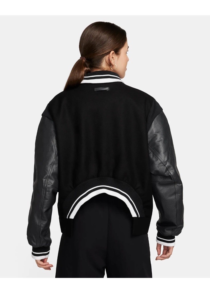 SACAI X NIKE Giacca distruttore lana oversize Nike abbigliamento sportivo donna FZ5733 010 taglia L XL