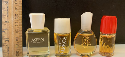 VTG MINI PERFUME LOT COTY QUINTESSENCE  Nuance,Aspen, Truly Lace,Caliente 1990's