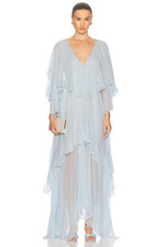 LoveShackFancy Collia Dress in Skylight Blue Maxi XS NWT $1195
