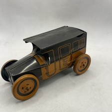 Vintage J. Chein żółta taksówka blaszana zabawka samochód rzadkość doskonały stan 7570