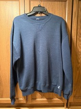 90s Vintage Russell Athletic Navy Blank Sweatshirt Size Medium Sportswear VTG