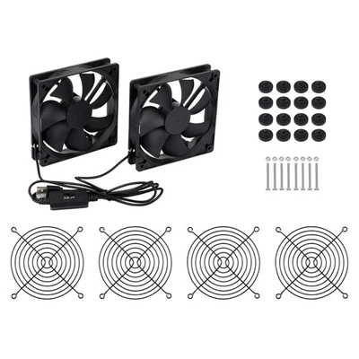 Lot de 2 Ventilateurs de Refroidissement Doubles USB 5 V 120 mm, Contrôle 4050 - Photo 1/4