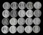 Franklin Half Dollar Roll (20 Coins)  90% Silver (1950-63) Lot D14