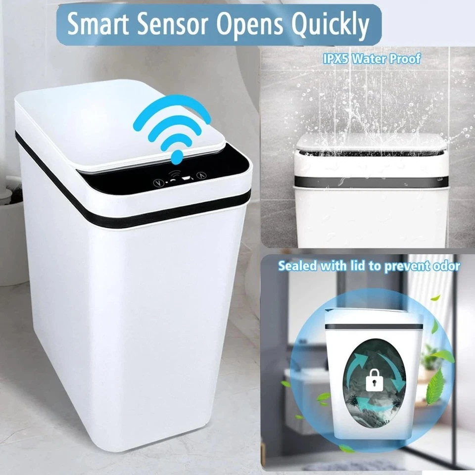 Automatik Mülleimer mit Smart Sensor Küche Abfallbehälter ABS Mülleimer 12 Liter - Bild 3 von 4