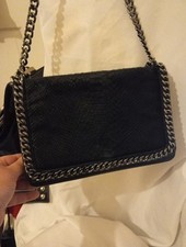 Zara LovelyShoulder Black Bag Metalic Chain Ornament Detail Great Condition VGC