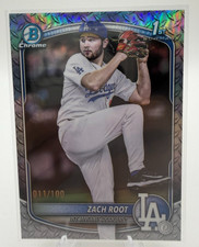 2025 Bowman Draft Zach Root /100 Steel Plate Refractor BDC-22 Dodgers