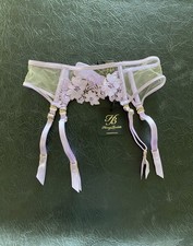 Honey Birdette AMELIE   Lilac Purple Floral Lace Garter Suspender Belt XS