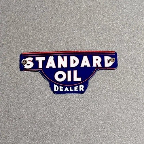VINTAGE STANDARD OIL PRODUCTS DEALER PORCELAIN SIGN CAR GAS TRUCK MOTORCYCLE