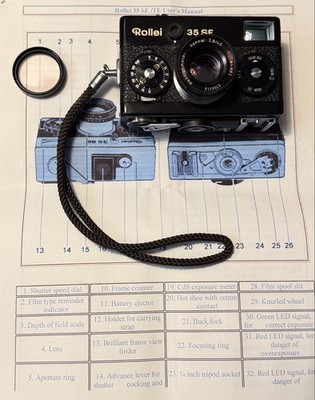 Rollei 35 SE Compact 35mm Film Camera with Sonnar HFT 40mm 2.8 lens