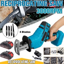 21V Reciprocating Saw Cordless Hand Saw Electric Wood Metal Cutter +2 Batteries