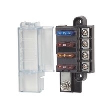 ST Blade Fuse Block Compact 4 Circuit With Cover, 100 Amps, 5045