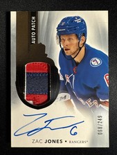 2021-22 Upper Deck The Cup Zac Jones Patch Auto /249 Rookie RPA Rangers