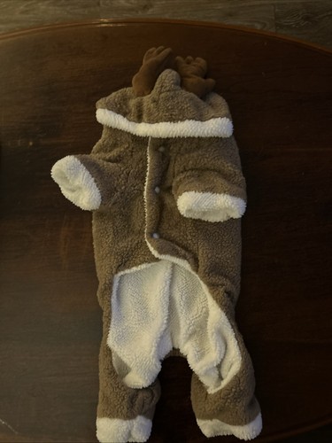 Christmas Dog Reindeer Costume 15 Pound Dog Hooded Sherpa Fleece 