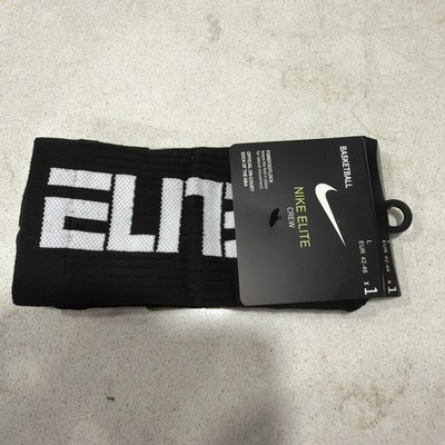 Nike NBA Elite Authentic Socks - Full Length Large Black & White Brand New