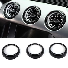 Bright black Dashboard AC Air Outlet Overlay Cover Trim For Ford Mustang 2015-23