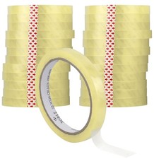 24 Rolls Packaging Tape 0.5 inch x 164 feet Transparent 3 inch Core