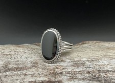 S925 Sterlingsilber Ring mit schwarzem Onyx, ...