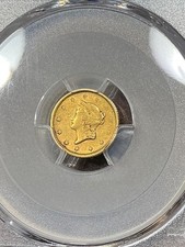 PCGS AU50 1852 LIBERTY HEAD GOLD DOLLAR $1 TYPE 1 NICE AND ORIGINAL