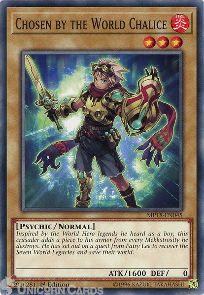 MP18-EN045 Chosen by the World Chalice Common 1st Edition Mint Yu-Gi-Oh! Card