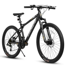 26-Inch Mountain Bike for Adults and Teenagers,21-Speed&Disc Brakes(Black)