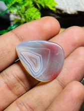 Natural Botswana Agate Cabochon: Pear gemstone For Jewelry Making (29x24x3mm, 18